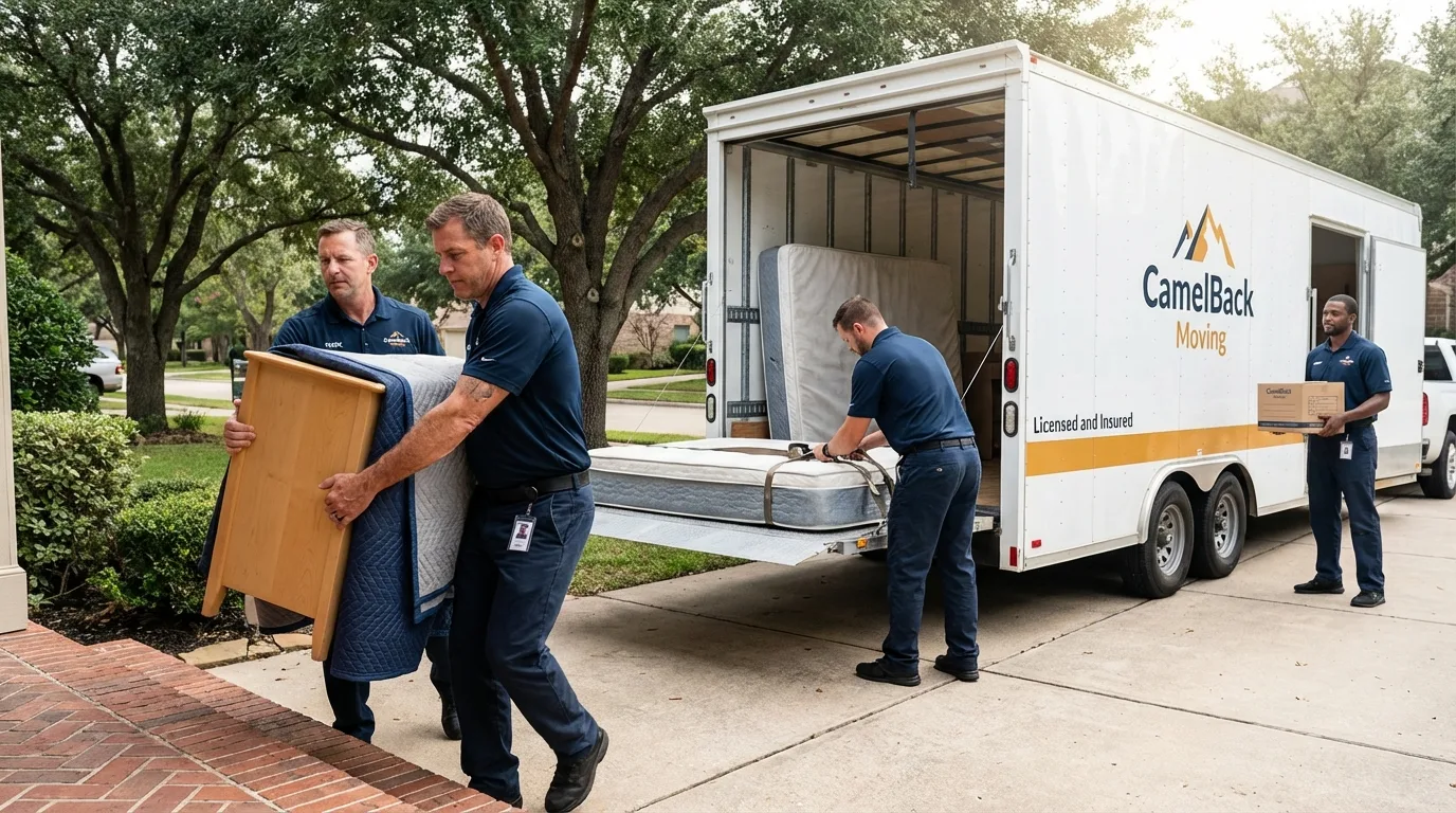 Crew loading residential truck for cross-state move from Salamanca, NY