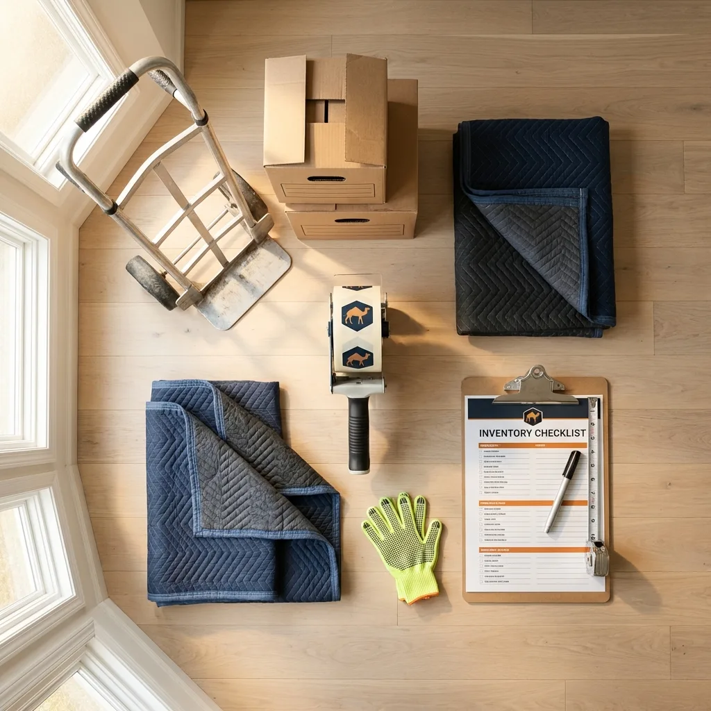 Professional moving supplies and packing materials layout for Salamanca residential relocations